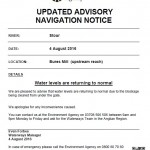 UPDATED Advisory Navigation Notice