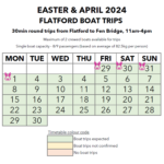 2024 04 EASTER-APRIL Flatford Boat Trips Timetable